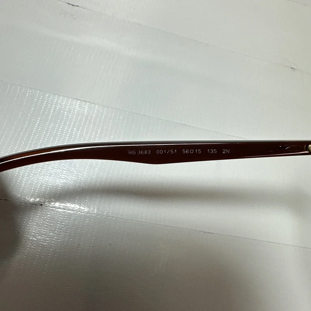 Ray-Ban  Frames RB3683 001/51 Brown Gold Aviator Wire Rim 56-15-135 Retail $299.